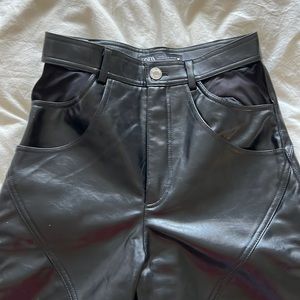 Zara Cutout Wide Leg Leather Pants - Worn Once - Size XS
